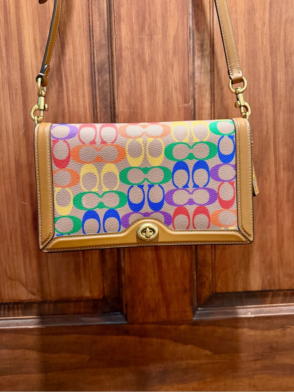 Coach Multicolor Signature Riley Swingpack Crossbody Bag